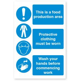 Food Production Sign - Self Adhesive - 20cm (8&quot;)