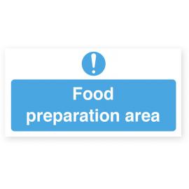 Food Preparation Area Sign - Self Adhesive - 20cm (8&quot;)