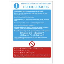Refrigerator Notice - Information Guide - Self Adhesive - 20cm (8&quot;)