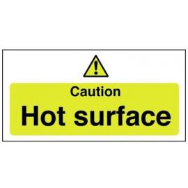 Caution Hot Surface - Warning Sticker - Self Adhesive - 20cm (8&#39;&#39;)
