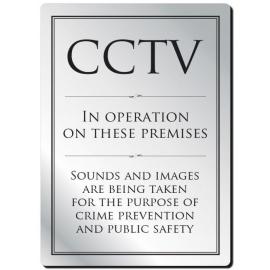 CCTV In Operation - Information Sign - Rigid - Aluminium - Silver - 21cm (8.25&quot;)
