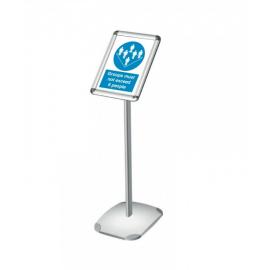 Decorative Menu Display Stand - Angled - Single Sided - Silver - A3