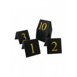 Table Numbers - Tent Sign - 31 to 40 - Gold on Black - Perspex