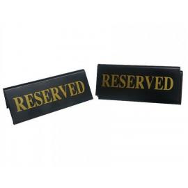 Reserved - Tent Sign - Gold on Black - Styrene