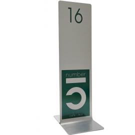 Table Numbers - Tall Slimline - Metal - Brushed Silver - 25cm (10&quot;)