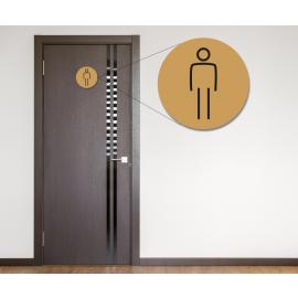 Gentlemans Symbol - Door Sign - Round - Gold - 15cm (6&#39;&#39;) dia