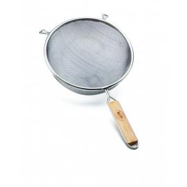 Strainer - Single Mesh - Tinned Metal with Wooden Handle - 20cm (8&quot;)