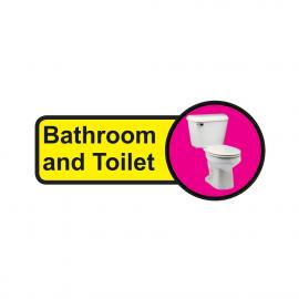 Bathroom & Toilet  - Dementia Sign - Self Adhesive - 8cm (19&quot;)