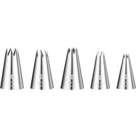 Decorating Tip Kit - Serrated - 5 Piece - Stainless Steel