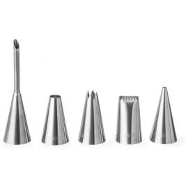 Decorating Tip Kit - Filling & Decorating - 5 Piece - Stainless Steel