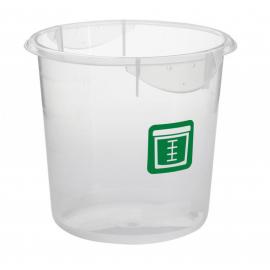 Storage Container - Round- Semi Clear - Green Marking  - 3.8L (6.7 pint)