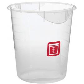 Storage Container - Round - Semi Clear - Red Marking - 7.6L (1.67 gal)