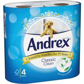 Toilet Roll - Traditional - Andrex - Classic Clean - White - 2 Ply