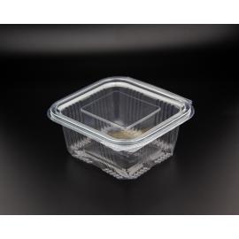 Food Container - Square - Hinged Lid - 500cc (17.5oz)