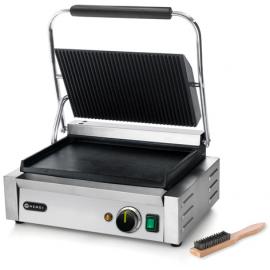 Panini Grill - Ribbed Top & Smooth Bottom - Stainless Steel - Hendi - Large
