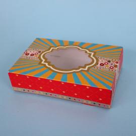 Decorative Food Box - Oblong - with Clear Window - Multicoloured - 15.2cm (6&quot;)