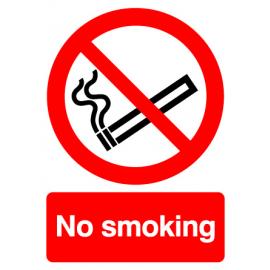No Smoking - Symbol & Words Sign - Rigid - 21cm (8.25&quot;)