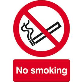 No Smoking - Symbol & Words Sign - Self Adhesive - 14cm (5.5&quot;)