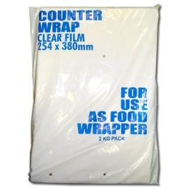 Counter Food Wrap Sheets - Oblong - Plastic - Clear - 38cm (15&quot;) - 2kg