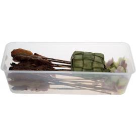 Microwavable Food Container - Rectangular - No Lid - Clear Plastic - 1.3L (45.8oz)