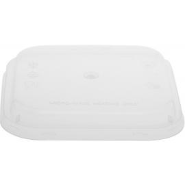 Lid - Square - For Microwavable Food Container - Clear Plastic - 116mm dia