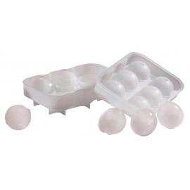 Ice Cube Mould - 6 Cavity - Ball - Silicone - Clear
