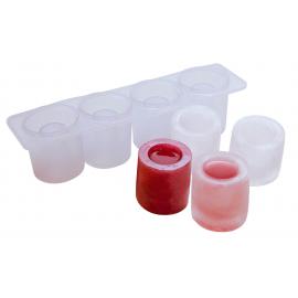Ice Cube Mould - 4 Cavity - Shot Glass Mould - Silicone - Clear