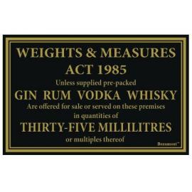 Weights & Measures Act - Beaumont&#8482; - 35ml Spirits Sign