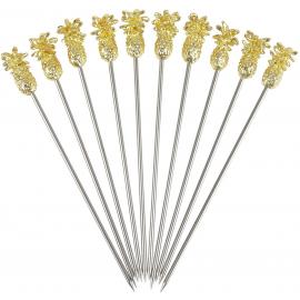 Cocktail Pick - Garnish Pineapple End - Gold Plated - 10.8cm (4.25&quot;)