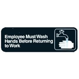 Employee Must Wash Hands Sign - Self Adhesive - 23cm (9&quot;)