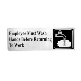 Employee Must Wash Hands Sign - Stainless Steel