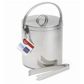 Ice Bucket Double Wall with Tongs - Stainless Steel