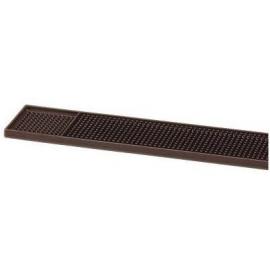 Bar Service Strip with 1 Recess - Oblong - Rubber - Brown - 61cm (24&quot;)