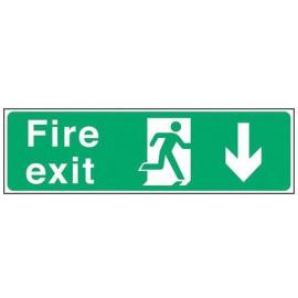 Fire Exit - Arrow Down Sign - Rigid - Mileta - 45cm (18&#39;&#39;)