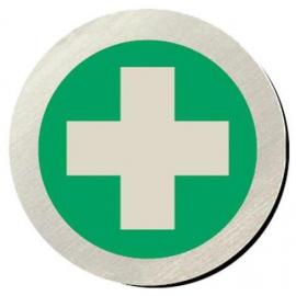 First Aid Station - Silver Metallic - Round - 7.5cm (3&#39;&#39;) dia
