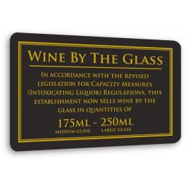 Weights & Measures Act - Wine By The Glass 175ml & 250ml Sign