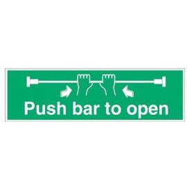 Push Bar To Open - Door Sign & Symbol - Self Adhesive - 46x15cm (18x6&#39;&#39;)