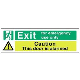 Exit Emergency Use Only - Door Alarmed Sticker - 45cm (18&#39;&#39;)