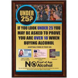 Under 25 - Proof of Age Sign - Framed - Gold