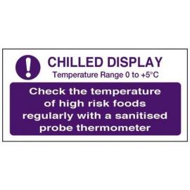 Chilled Display - Check Temperature Sign - Self Adhesive - 20cm (8&#39;&#39;)