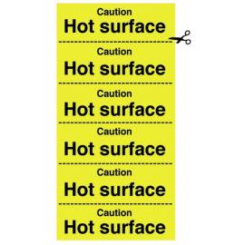 Caution Hot Surface - Warning Sticker - Self Adhesive - 10cm (4&#39;&#39;)