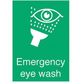 Emergency Eye Wash Sticker - Self Adhesive - 10cm (4&#39;&#39;)
