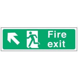 Fire Exit - Arrow Up Left Sign - Self Adhesive - Mileta - 45cm (18&#39;&#39;)