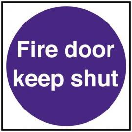 Fire Door - Keep Shut Sign - Self Adhesive - Square - Mileta - 10cm (4&quot;)