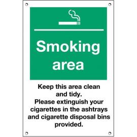 Smoking Area Sign - Rigid - 15cm (6&quot;)