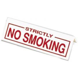 No Smoking - Table Tent Sign - Plastic - Red on White