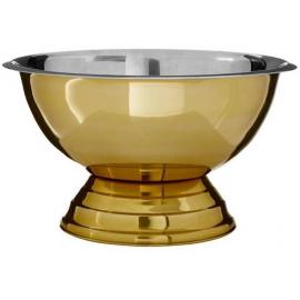 Wine Cooler or Punch Bowl - Pedestal - Mixology - Stainless Steel - Brass Finish - 38cm (15")