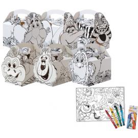 Children&#39;s Meal Box Kit - Colour-In - Jungle Lion&#8482;