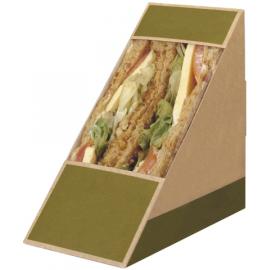 Sandwich Wedge - Rear Loading - Kraft - Green - Deep Fill - 7.2cm (2.8&quot;)
