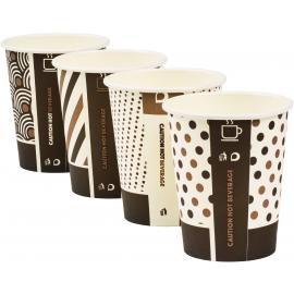 Hot Cup - Single Wall - Compostable - Mixed Design - Bamboo - 8oz (24cl) - 80mm dia